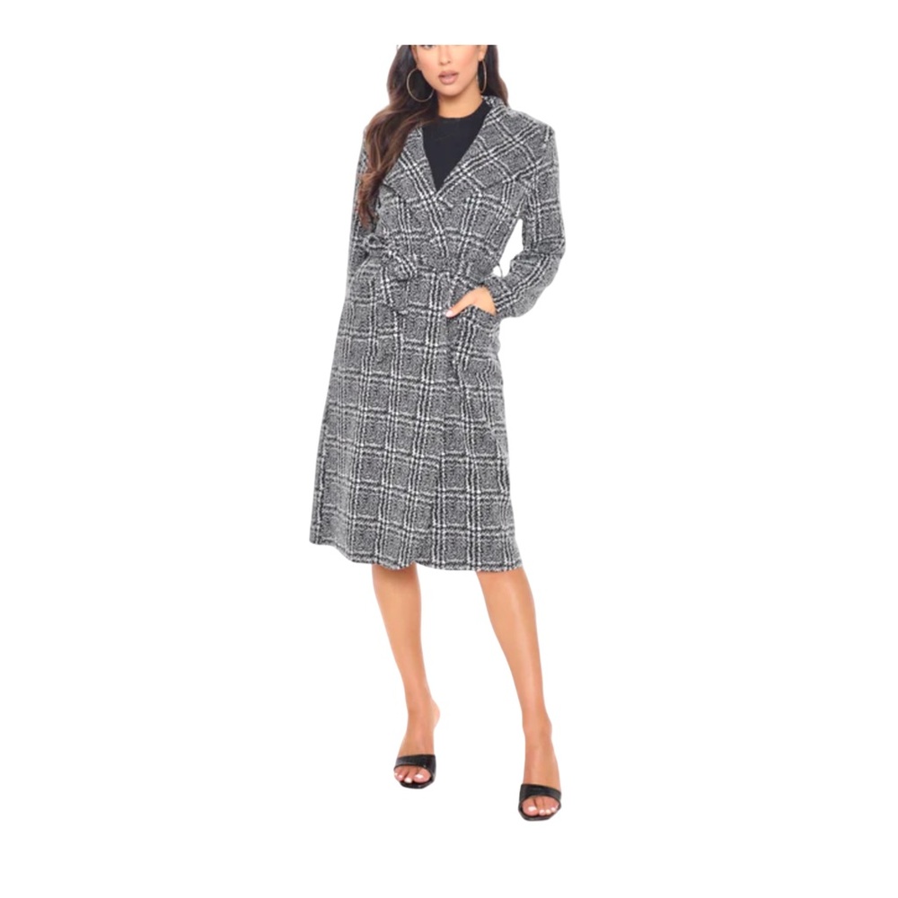 Plaid Lightweight Trench Coat M
